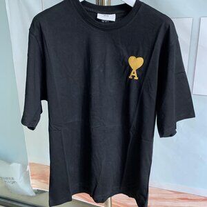 Ami men's black short-sleeved T-shirt